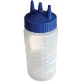 Squeeze bottle, 473ml, with cap, blue, 16oz, Tri-Tip, large opening \ Бутылочка с синий крышкой 473 мл