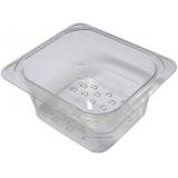 GN colander pan 1/6x80, PC L162xW176xH80mm \ Гастроёмкость-дуршлаг 1/6 х 80 мм поликарбонат