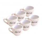 Cup (pkg 6), Espresso, 0.07l O65x60mm, NEW BROWN McCafe logo