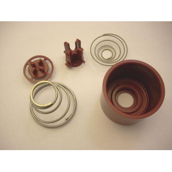 Valve, piston valve, and spring assembly, ketchup dispenser